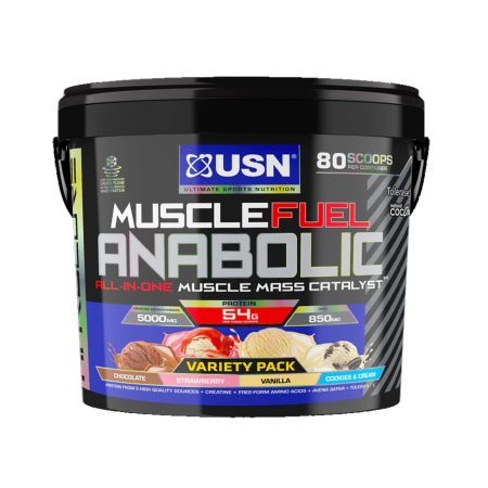 USN – NEW Muscle Fuel Anabolic – All-In-One Gain Protein Powder Variety Pack (4 Flavors) 4kg