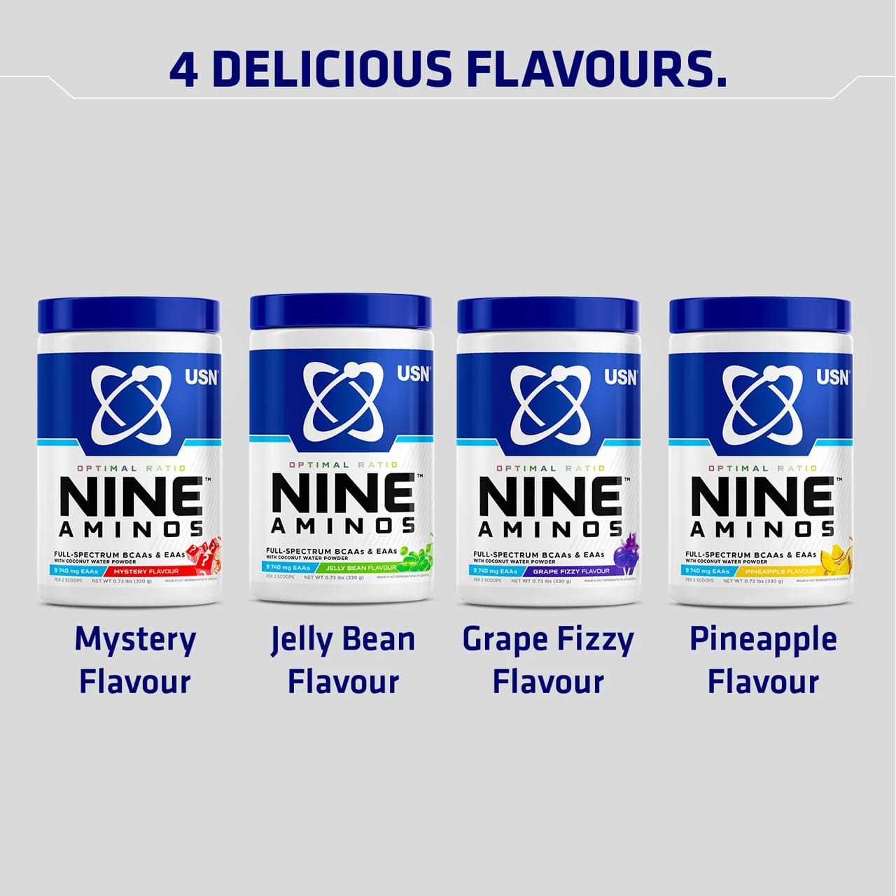 USN Nine Aminos, Ultimate Workout Hydration, BCAA & EAA Electrolyte Drink 330gr - Image 4