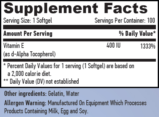 Haya Labs Vitamin E 400IU 100 Softgels - Image 2