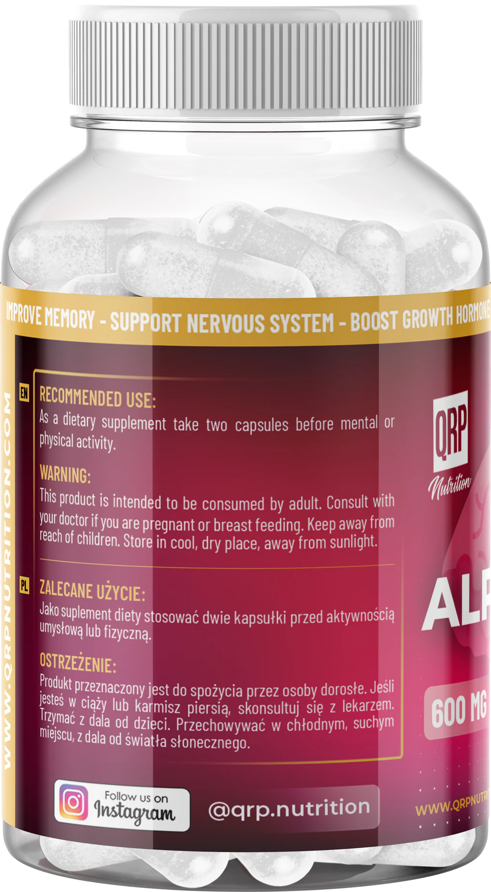 QRP Nutrition ALPHA GPC (100capsules) - Image 2