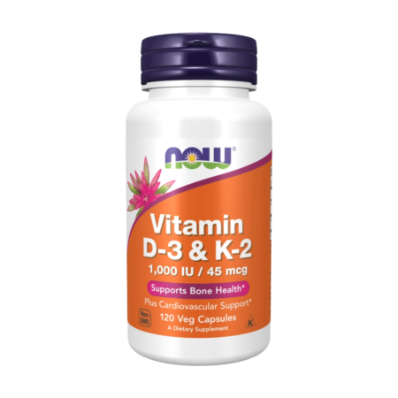 Now Foods Vitamin D-3 & K-2 120 Veg Capsules