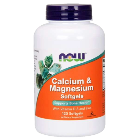 Now Foods Calcium & Magnesium with Vitamin D3 & Zinc 120 Softgels