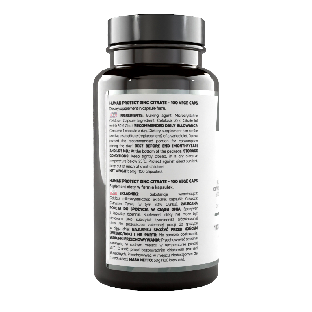 Human Protect Zinc Citrate 100 caps. - Image 2