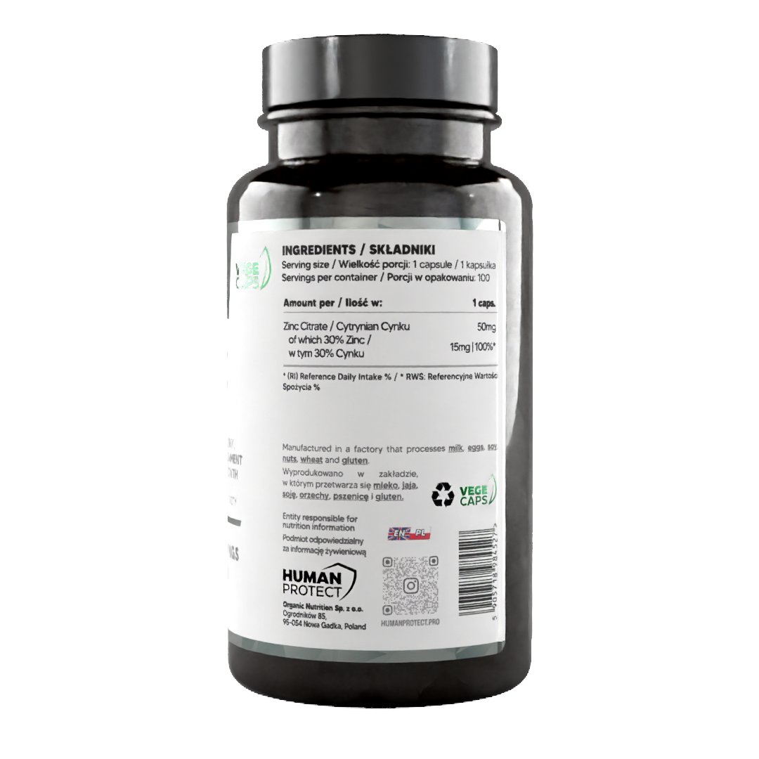 Human Protect Zinc Citrate 100 caps. - Image 3