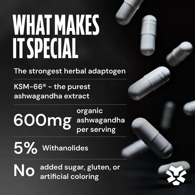 Polleo KSM-66 Gold Ashwagandha, 60 capsules - Image 2